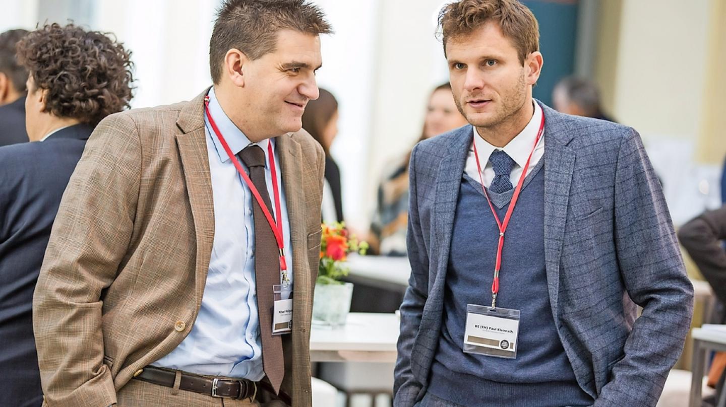 Michael Weilguny mit Paul Kleinrath, Geschäftsführer Evolit Consulting GmbH beim WMF Kongress 2019