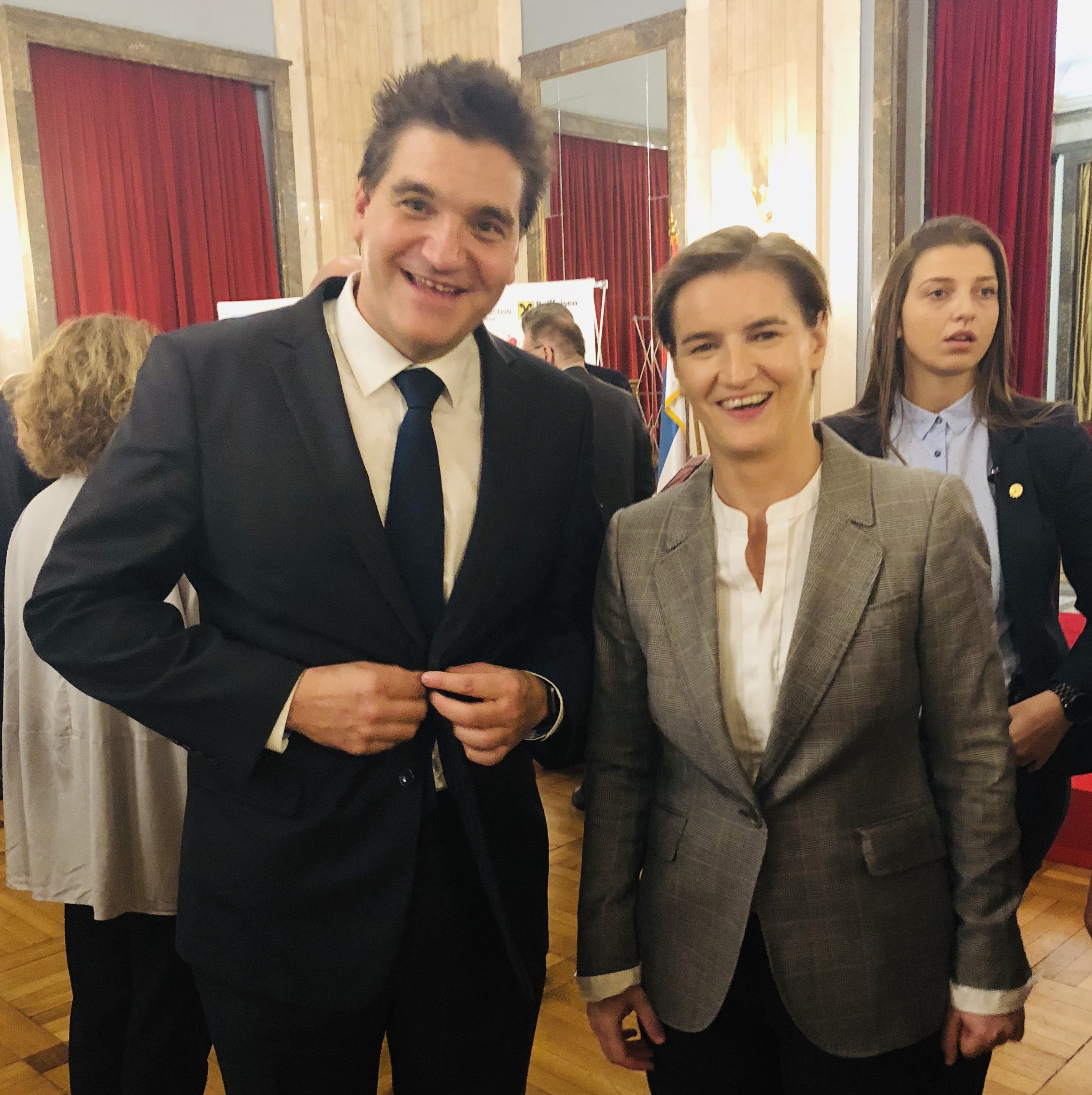 Michael Weilguny mit Ana Brnabić Ministerpräsidentin der Republik Serbien, Belgrad 2019